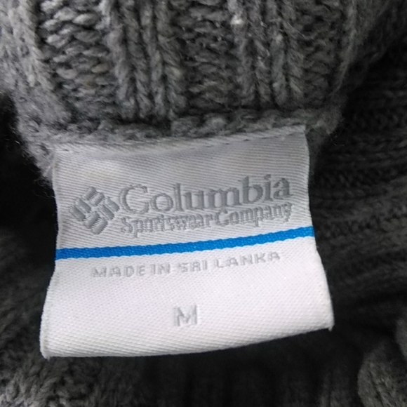 Vintage Med Columbia grey Wool blend w brown deer snowflake sweater turtleneck - Picture 5 of 11